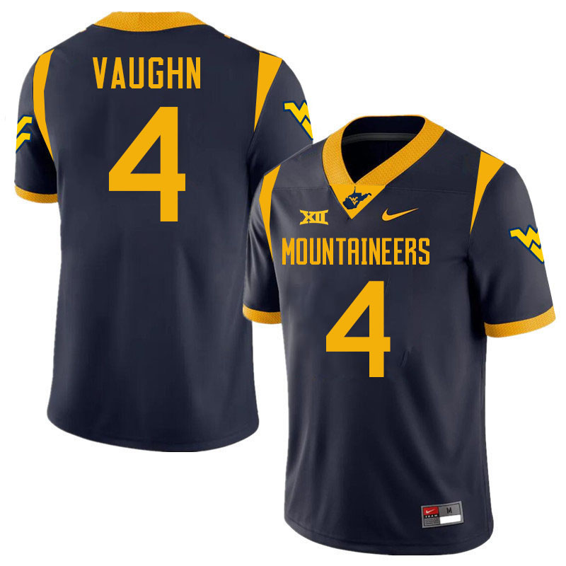 Cam Vaughn WVU Jersey,West Virginia Mountaineers #4 Cam Vaughn Jersey Youth College-Navy